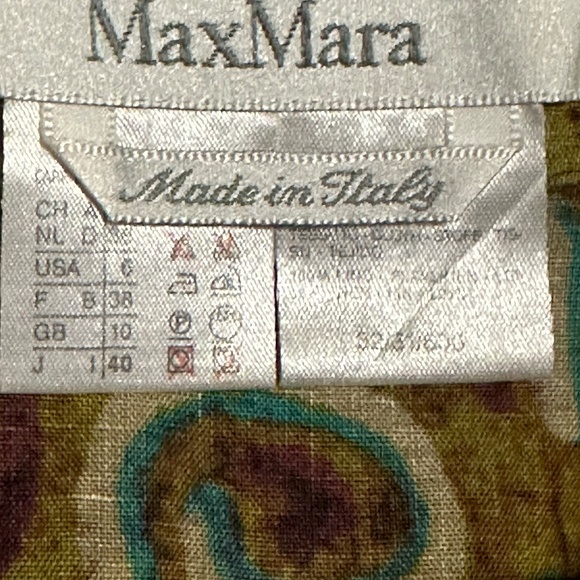 MaxMara Floral Linen Button Down Short Sleeve Top - Picture 6 of 8